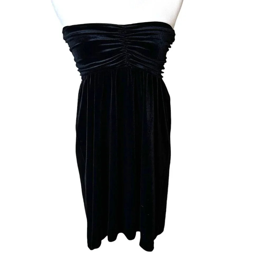 NWT OLD NAVY Stretch Velvet Strapless Mini Dress Size Small Ruched